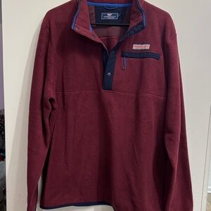 Vineyard Vines Maroon Fleece Pullover